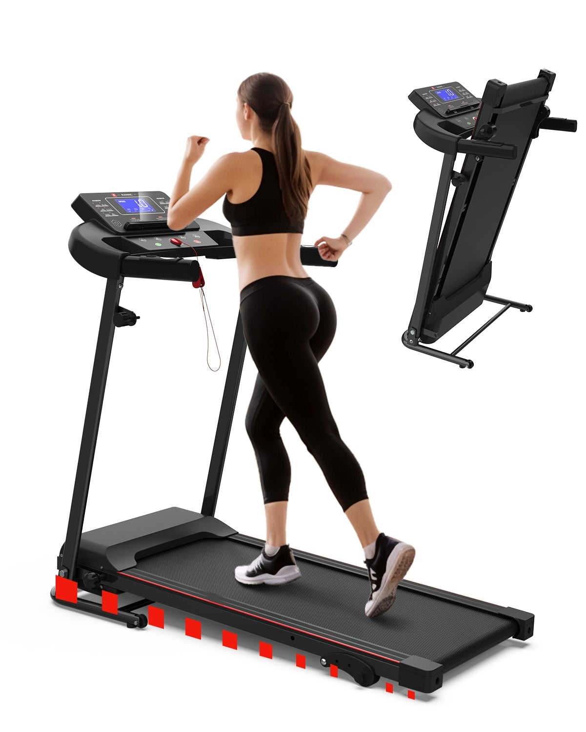 Foldable Walking Treadmill with 3-Level Incline