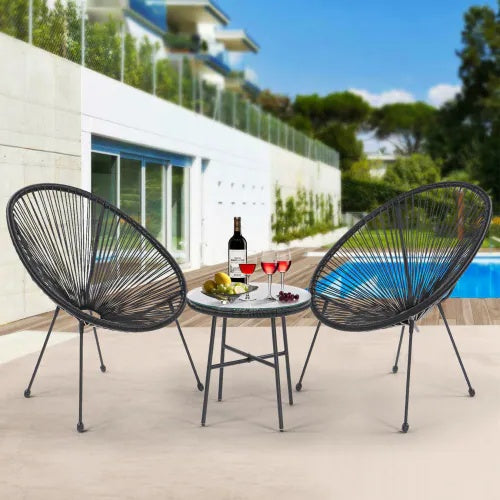 3-Piece Outdoor Bistro Set with Coffee Table