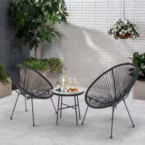 3-Piece Outdoor Bistro Set with Coffee Table