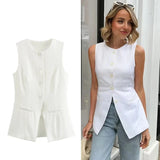 White Sleeveless Vest