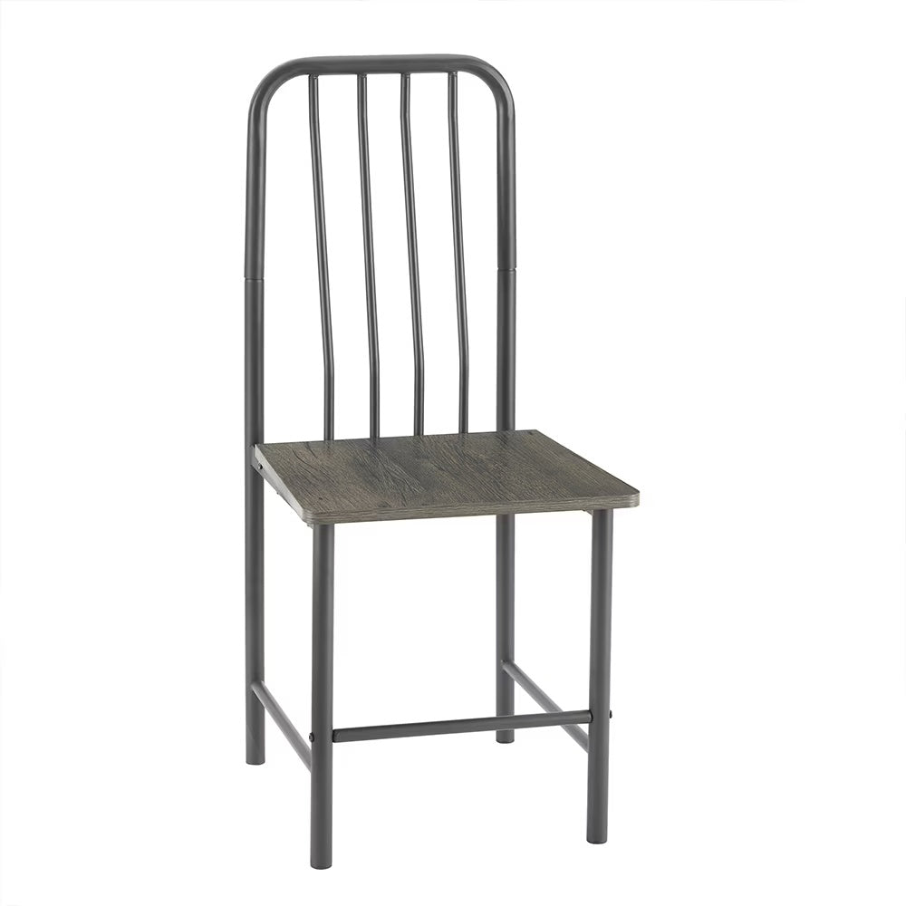 2-Person Glass Dining Table Set with Metal Chairs