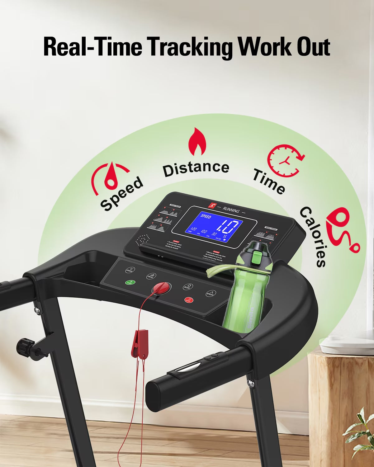 Foldable Walking Treadmill with 3-Level Incline